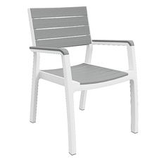 Keter Harmony kartámaszos műanyag kerti szék,  fehér/világosszürke