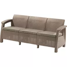 Keter Corfu Love Seat Max műrattan keri kanapé, 3 üléses, cappucino