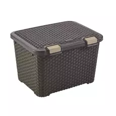 Curver Style rattan hatású tároló fedéllel, barna, 43L