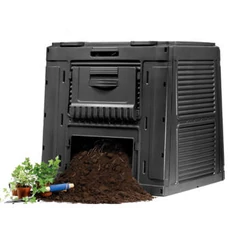 Keter E-Composter komposztáló aljzattal, műanyag, fekete, 470L