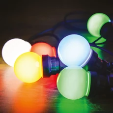 Kertiparti fénysor, többszínű, toldható, 10LED, 5m