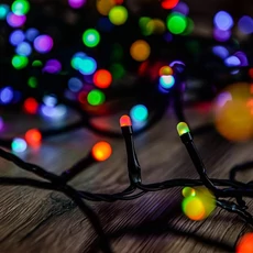 Okos fényfüzér, fekete kábel, RGB, 120LED, 12m