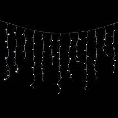 Toldható jégcsapfüzér, hideg fehér, átlátszó kábel, 138LED, 2x0.9m