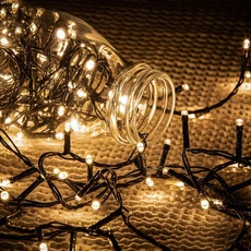 Kültéri fényfüzér, meleg fehér, timer funkció, zöld kábel, 80LED, 6.4m Kültéri fényfüzér, meleg fehér, timer funkció, zöld kábel, 80LED, 6.4m