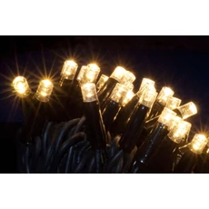 Kontakt fényfüzér, meleg fehér, fekete kábel, 50LED, 5m