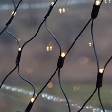 Kontakt fényháló, LED, meleg fehér, fekete kábel, 2x2m