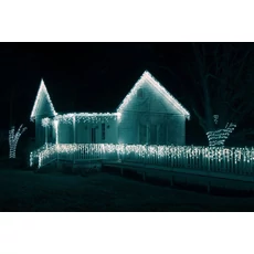 Kontakt jégcsapfüzér, hideg fehér, fekete kábel, 101LED, 3x0.4m