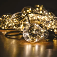 Tejút fénysor, toldható, meleg fehér, 10LED, 5m