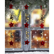 Karácsonyi szarvasos gyerekszoba ablakdísz (100x60cm)