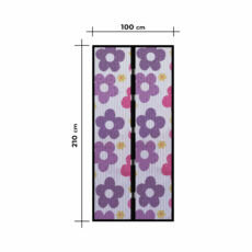 Delight szúnyogháló függöny ajtóra, mágneses, színes virágos, 100x210cm