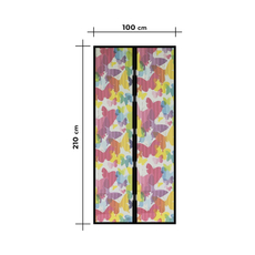 Delight szúnyogháló függöny ajtóra, mágneses, színes pillangós, 100x210cm