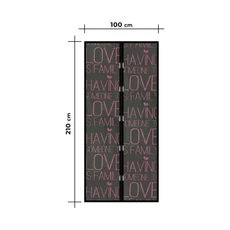 Delight szúnyogháló függöny ajtóra, mágneses, &quot;Love&quot;, 100x210cm