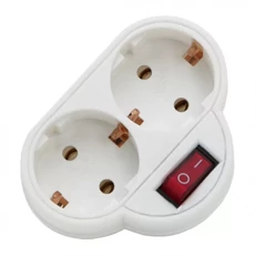 Fali elosztó kapcsolóval, 2-es 250V Fali elosztó kapcsolóval, 2-es 250V