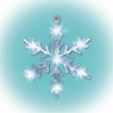 LED-es ablakdísz, akril, hókristály, 30cm, 4,5V