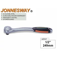 Jonnesway Profi Racsnis Hajtókar 1/2" / 249mm / 72fog / Hajlított