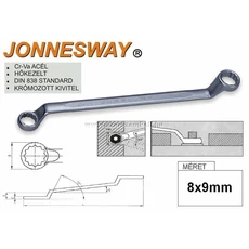 Jonnesway Profi csillagkulcs, 8x9mm