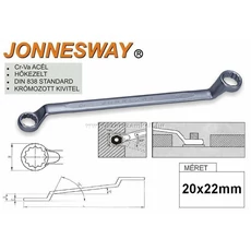 Jonnesway Profi csillagkulcs, 20x22mm