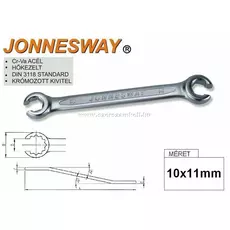 Jonnesway Profi fékcsőkulcs, 10x11mm