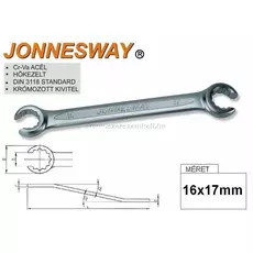 Jonnesway Profi fékcsőkulcs, 16x17mm