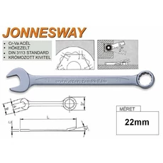 Jonnesway W261 Profi csillag-villáskulcs, 22x265mm
