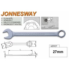 Jonnesway W261 Profi csillag-villáskulcs, 27x315mm