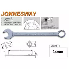 Jonnesway W261 Profi csillag-villáskulcs, 34x380mm