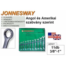 Jonnesway Profi Coll Csillag-Villáskulcs Klt. 3/8"-1" 11db-os / W26411S Jonnesway Profi Coll Csillag-Villáskulcs Klt. 3/8"-1" 11db-os / W26411S
