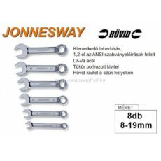 Jonnesway Profi Rövid Csillag-Villáskulcs Klt. 8-19mm / 8db-os