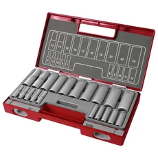 Fortum hosszított dugófej készlet 1/2", 1/4", 20db