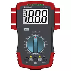 HoldPeak 37A digitális multiméter (VDC, VAC, ADC, ellenállás, hőmérséklet, dióda)