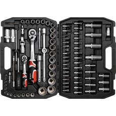 Yato YT-12681 Dugókulcs készlet racsnis hajtókarral 1/2", 1/4" 94 db-os