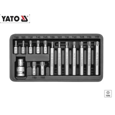 Yato Torx bitKészlet, T20-T55, 30 és 75mm, 1/2", 15db