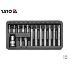 Yato Torx bitKészlet, T20-T55, 30 és 75mm, 1/2&quot;, 15db