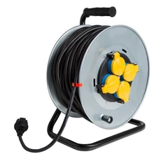 Z-Tools kábeldob hosszabbítóval, fém, 4db aljzat, 230V, 25m