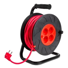 Z-Tools kábeldob hosszabbítóval, műanyag, 4db aljzat, 230V, 25m