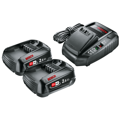 Bosch PBA akku és töltő, 18V, 2x2.5Ah