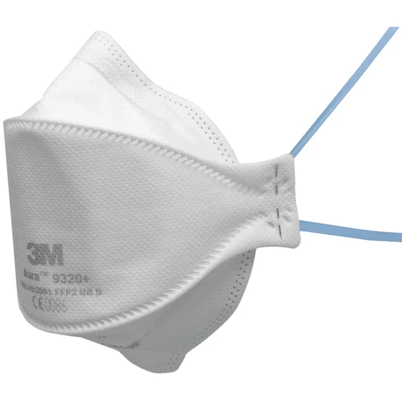 3M 9320+ Aura FFP2 NR D szelep nélküli részecskeszűrő maszk, fehér, 20db