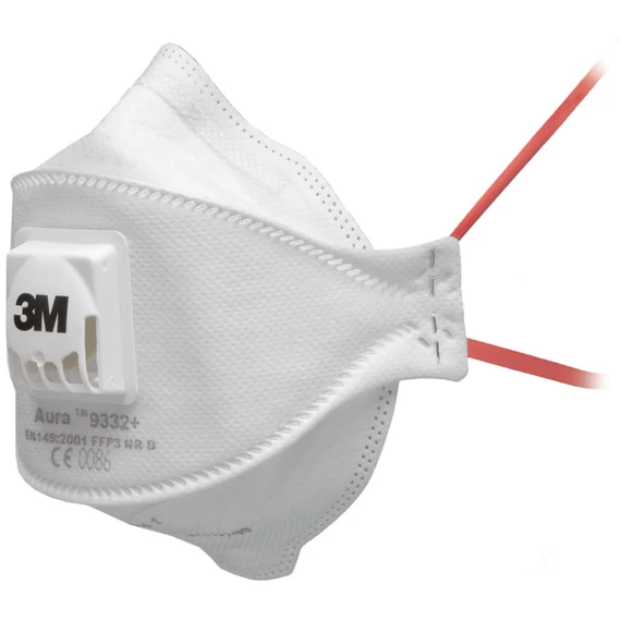 3M 9332+ Aura FFP3 NR D szelepes részecskeszűrő maszk, fehér, 10db