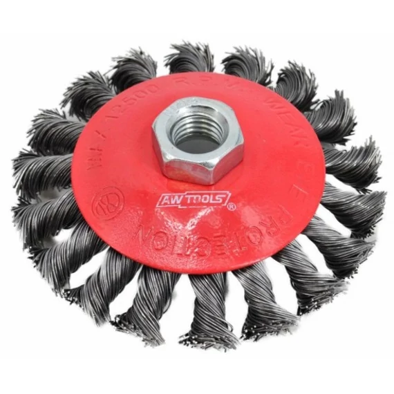 AWTools drótkorong sarokcsiszolóhoz, M14, kúpos, sodort, 100mm