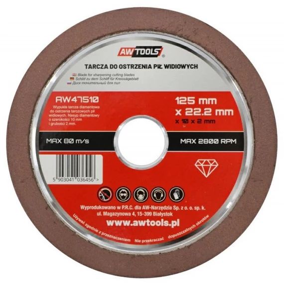 AWTools gyémánt köszörűkorong sarokcsiszolóhoz, 125x22.2mm
