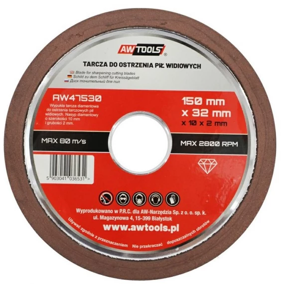 AWTools gyémánt köszörűkorong sarokcsiszolóhoz, 150x32mm