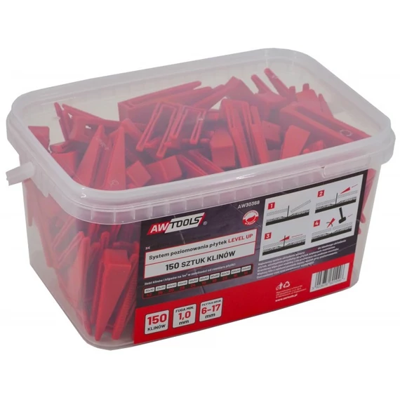 AWTools burkolat szintező ék, 6-17mm, 150db