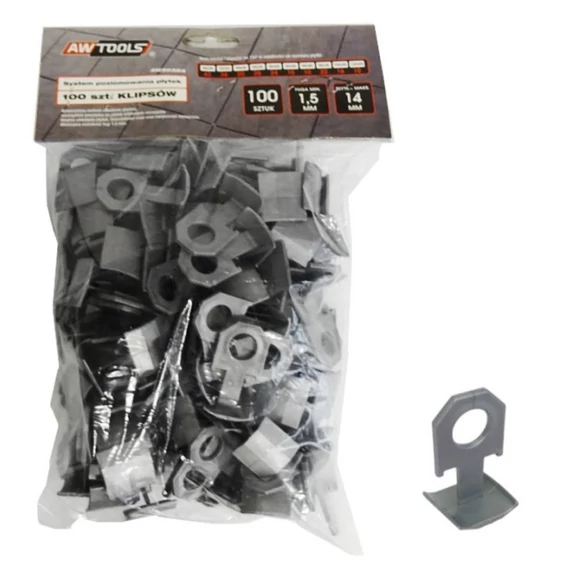 AWTools burkolat szintező klipsz, 7-14mm, 100db