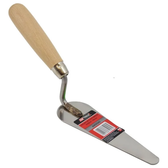 AWTools kőműves macskanyelv kanál fa markolattal, 16cm