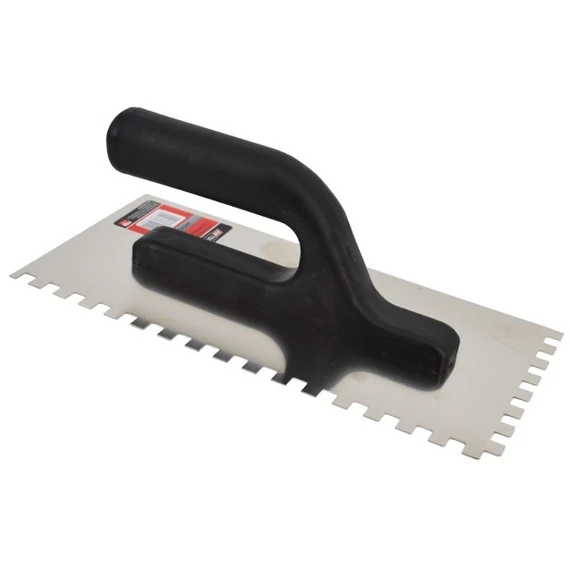 AWTools glettvas, műanyag nyél, fogazott él, 13x27cm, 12x12mm