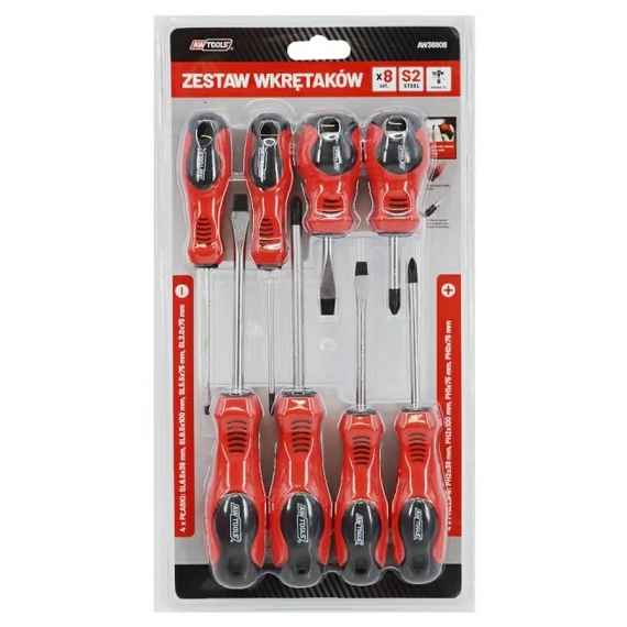 AWTools csavarhúzó készlet, mágneses, 38-100mm, SL-PH, 8db