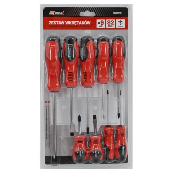 AWTools csavarhúzó készlet, mágneses, 38-100mm, SL-PH, 9db
