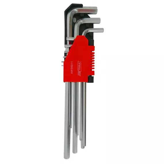 AWTools imbuszkulcs készlet, kétvégű, hosszú, 1.5-10mm, 9db