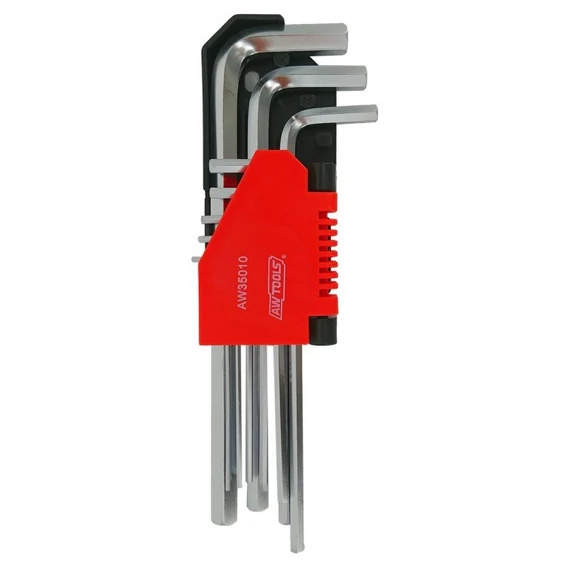 AWTools imbuszkulcs készlet, kétvégű, rövid, 1.5-10mm, 9db