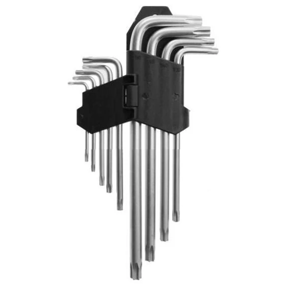 AWTools Torx kulcs készlet, kétvégű, rövid, T10-T50, 9db
